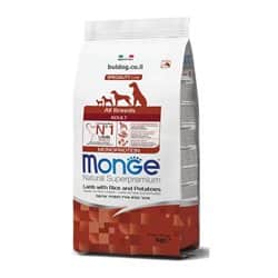 מזון לכלבים מונג’ כל הגזעים בוגר כבש אורז ותפו”א 12 ק”ג