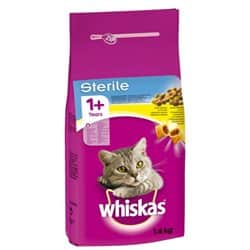 מזון יבש לחתול מסורס/ מעוקר וויסקס 1.4 ק"ג Whiskas dry food adult cat sterilised