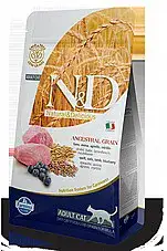 N&D אן די 5 ק"ג מזון יבש מופחת דגנים לחתולים בוגרים בטעם כבש ואוכמניות